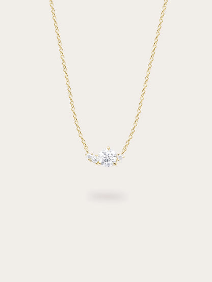 White Moissanite Cluster Necklace