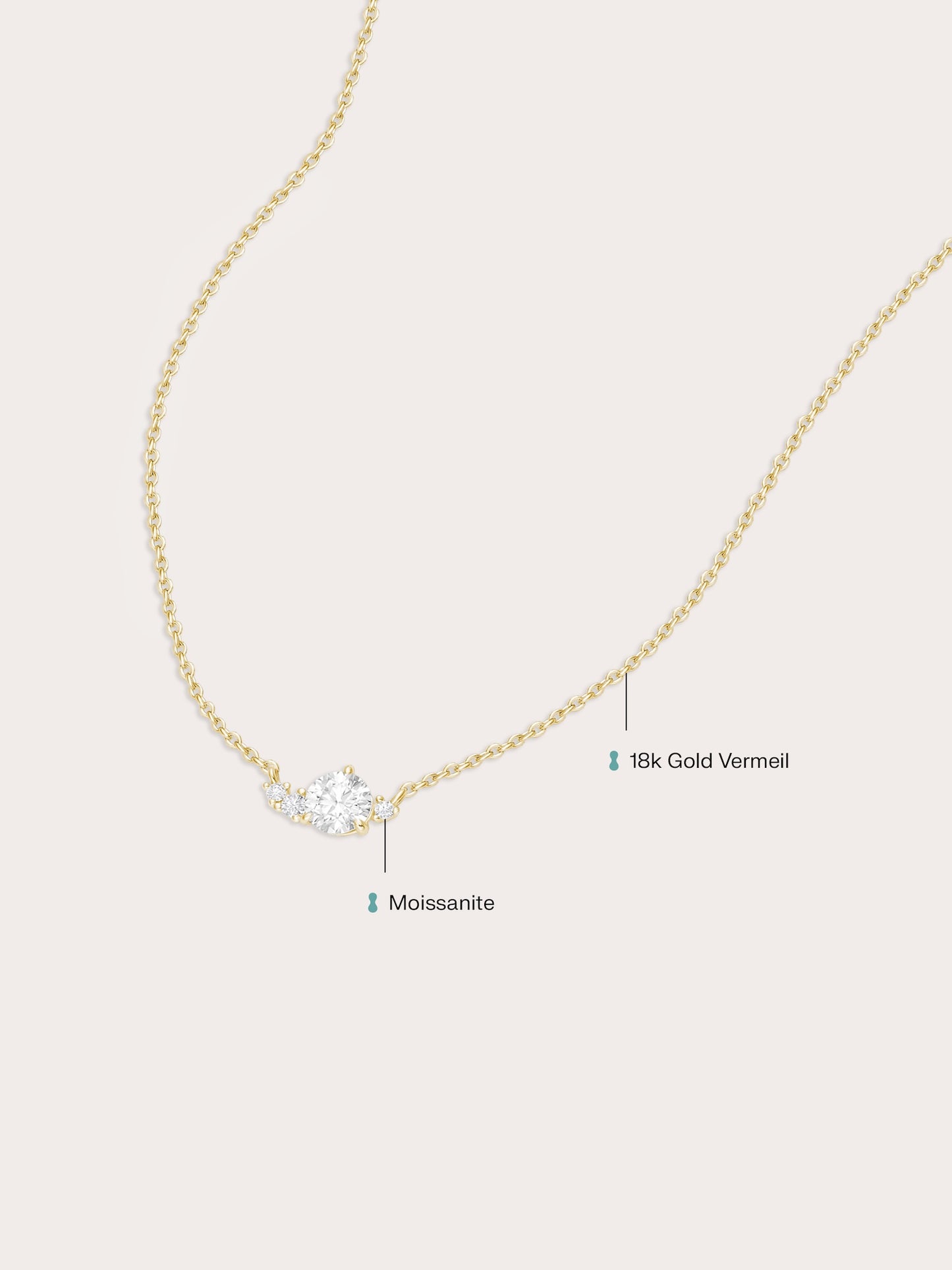 White Moissanite Cluster Necklace