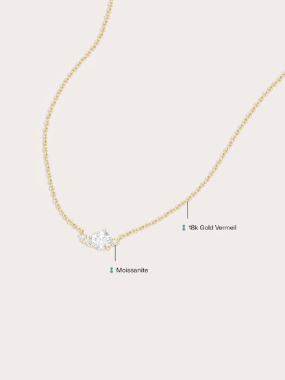 White Moissanite Cluster Necklace 18K Gold (5) – Mondays Made Flower & Birthstone Jewelry Singapore