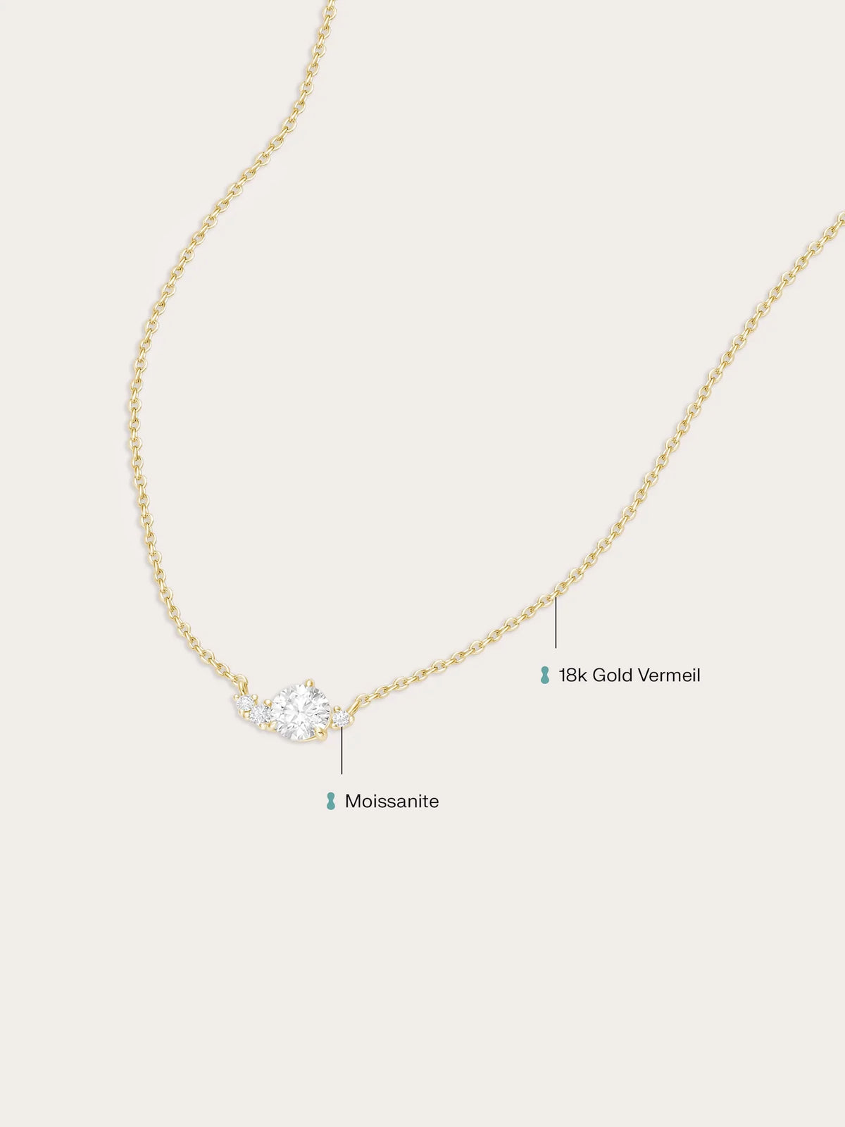White Moissanite Cluster Necklace