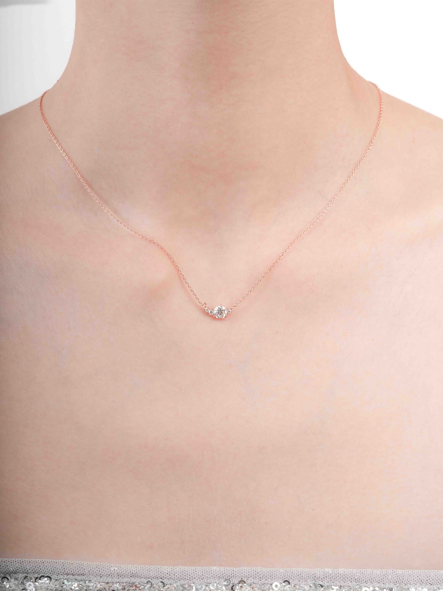 White Moissanite Cluster Necklace