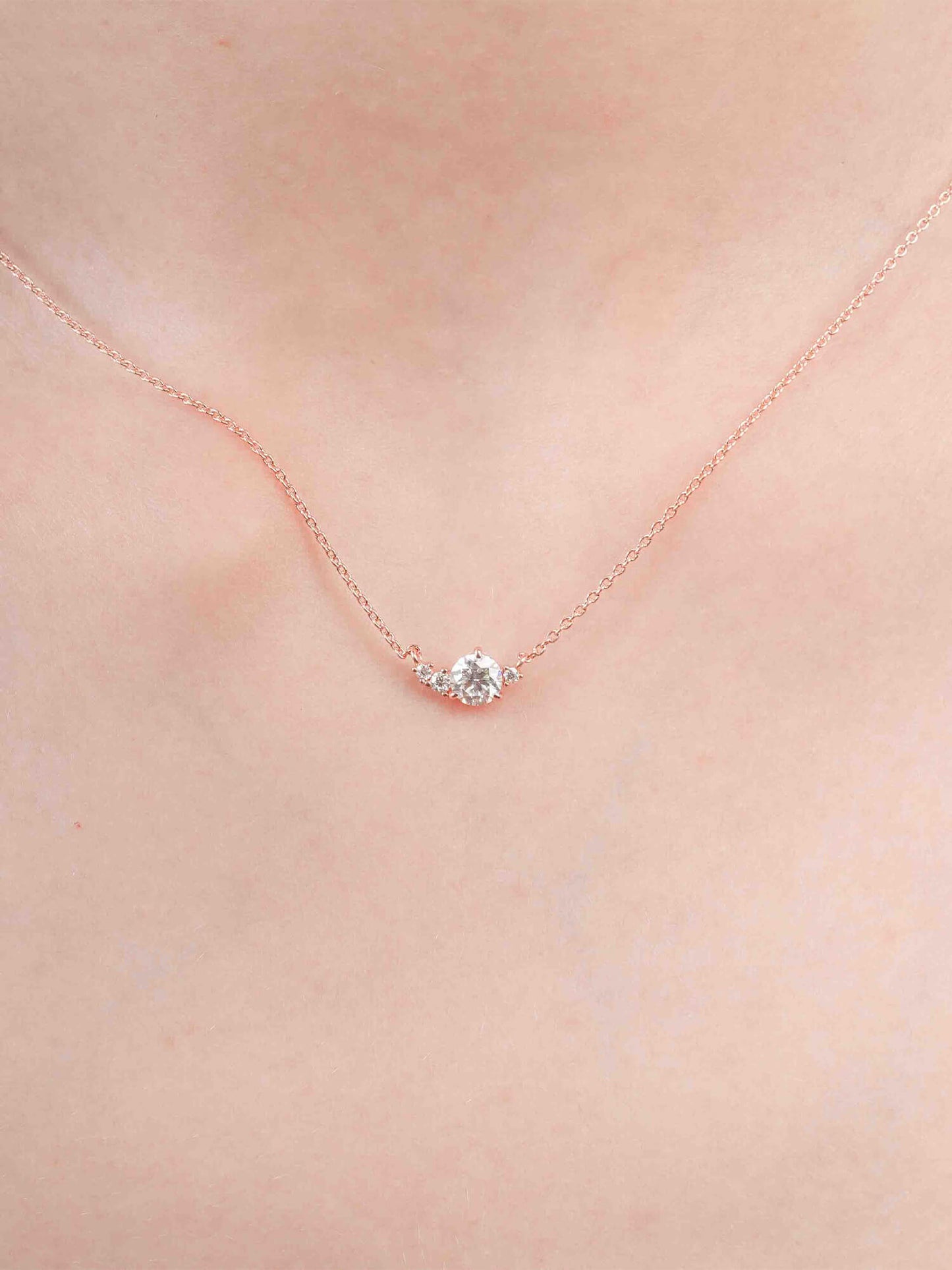 White Moissanite Cluster Necklace