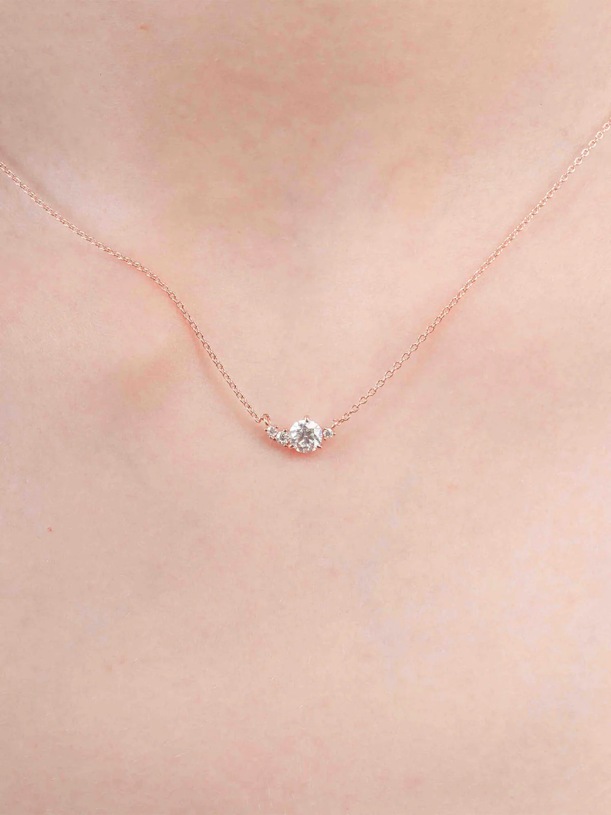 White Moissanite Cluster Necklace