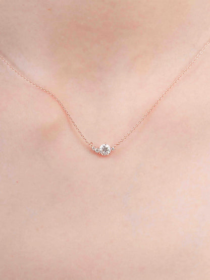 White Moissanite Cluster Necklace