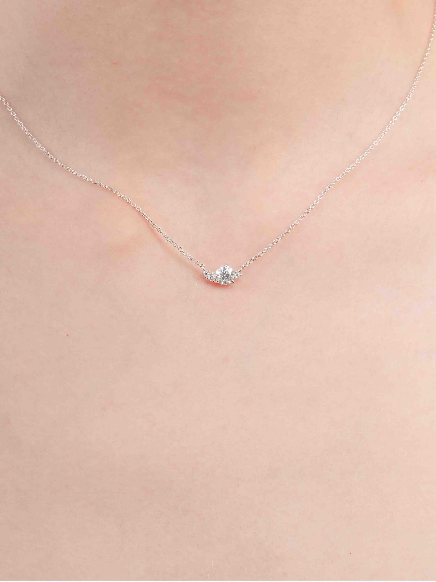 White Moissanite Cluster Necklace