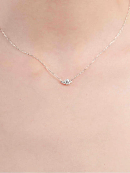 White Moissanite Cluster Necklace