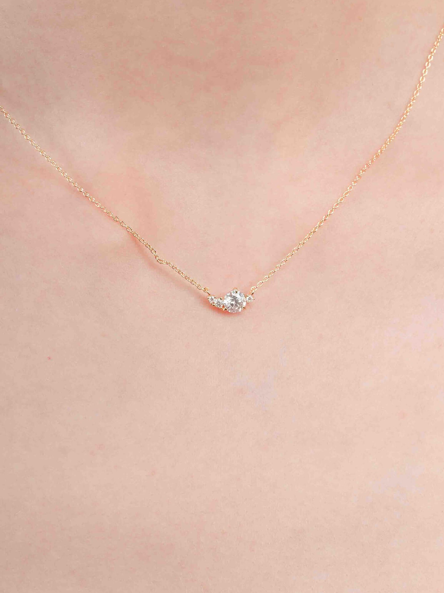 White Moissanite Cluster Necklace