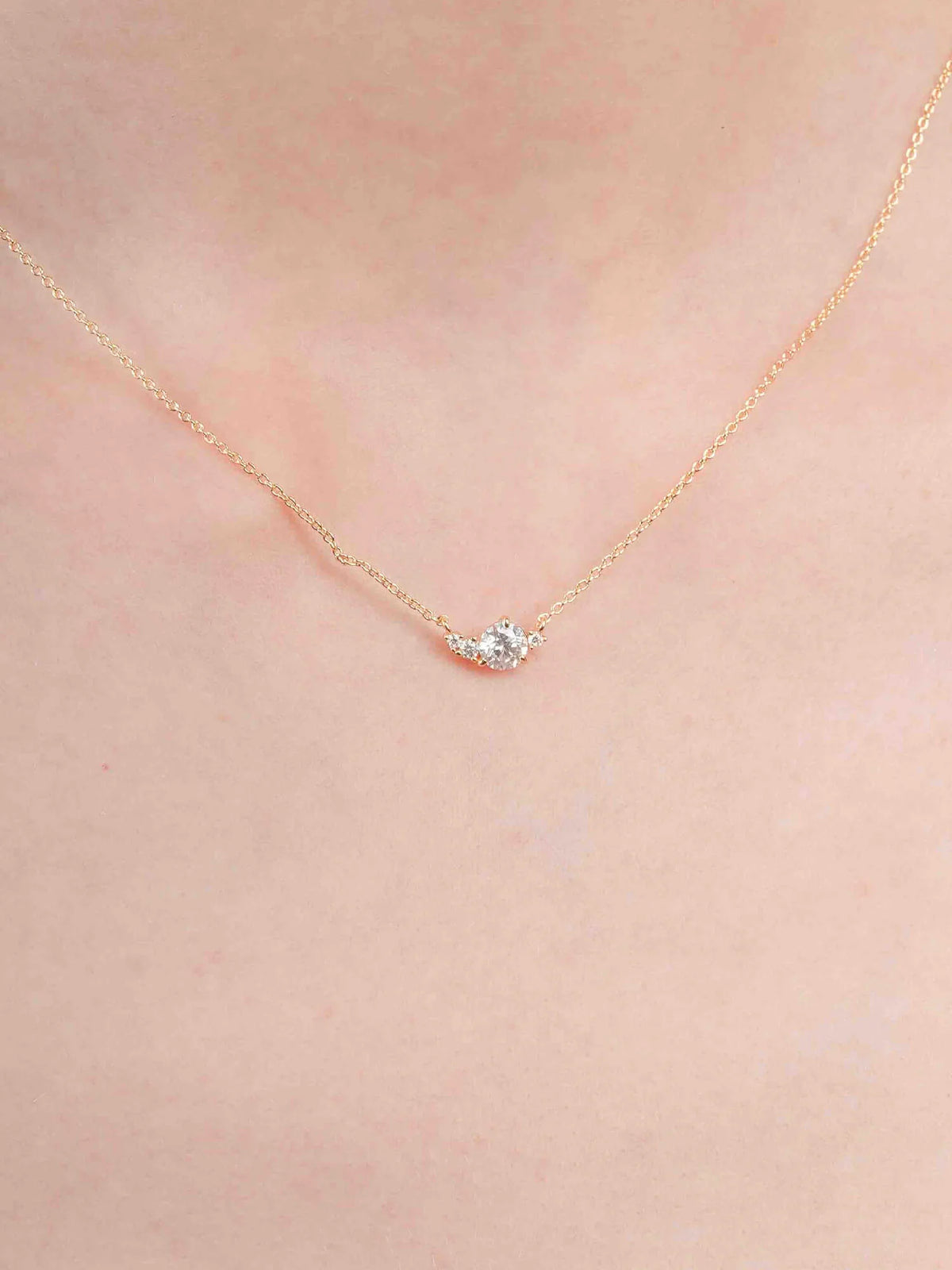 White Moissanite Cluster Necklace