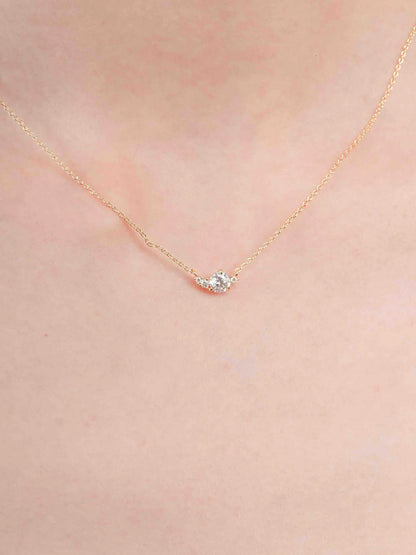 White Moissanite Cluster Necklace