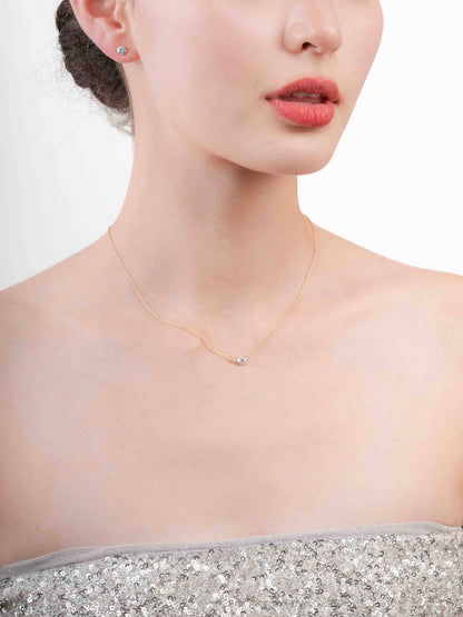 White Moissanite Cluster Necklace 18K Gold (3) – Mondays Made Flower & Birthstone Jewelry Singapore
