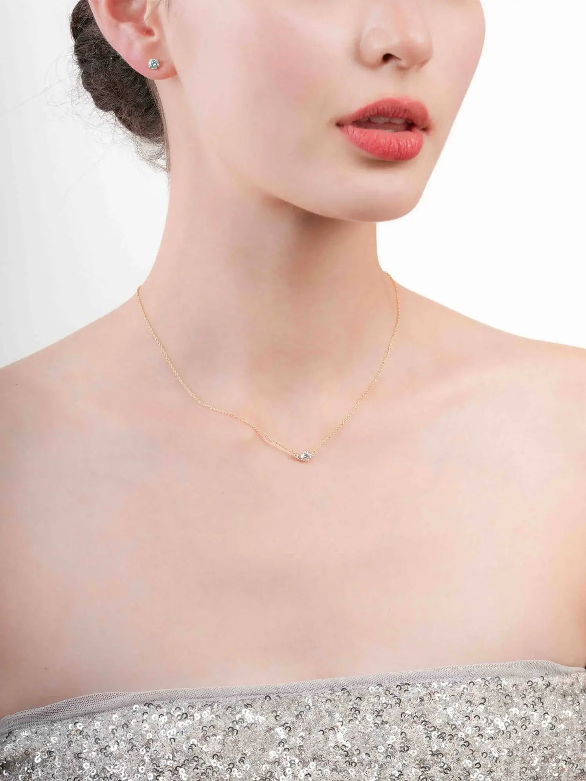 White Moissanite Cluster Necklace