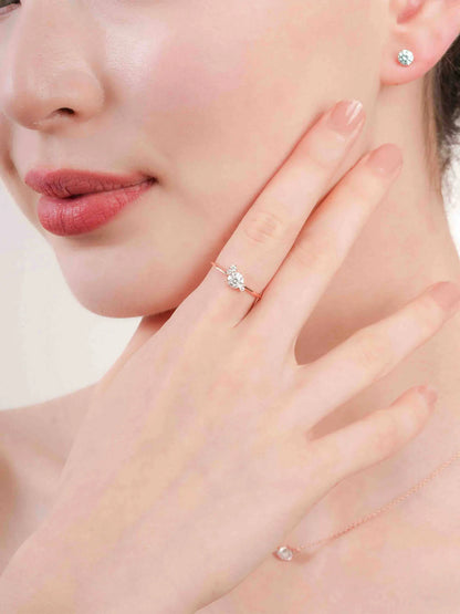 White Moissanite Cluster Ring