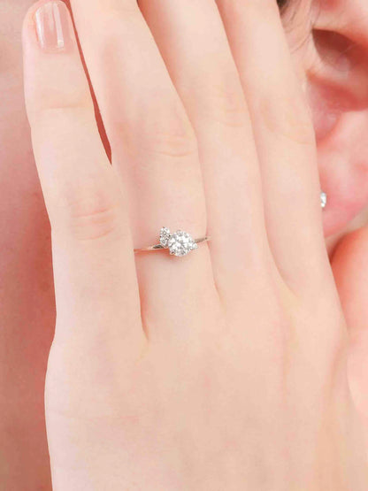 White Moissanite Cluster Ring