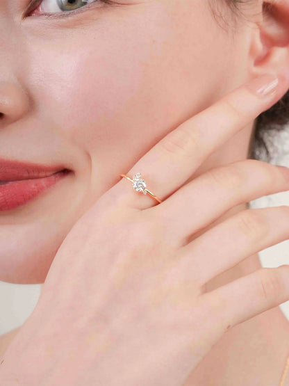 White Moissanite Cluster Ring