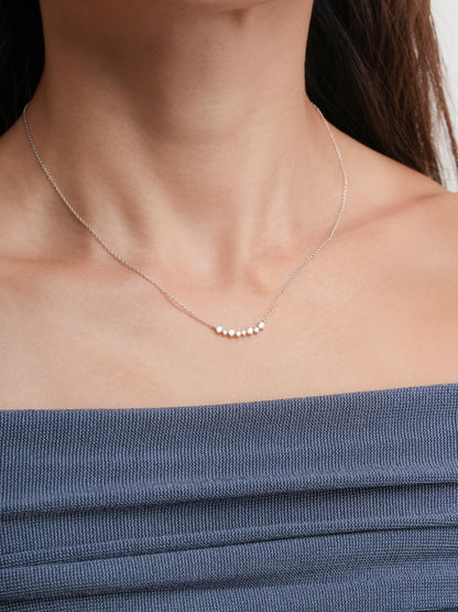 Wishing Arc Moissanite Necklace S925 Silver Rhodium (10) – Mondays Made Flower & Birthstone Jewelry Singapore
