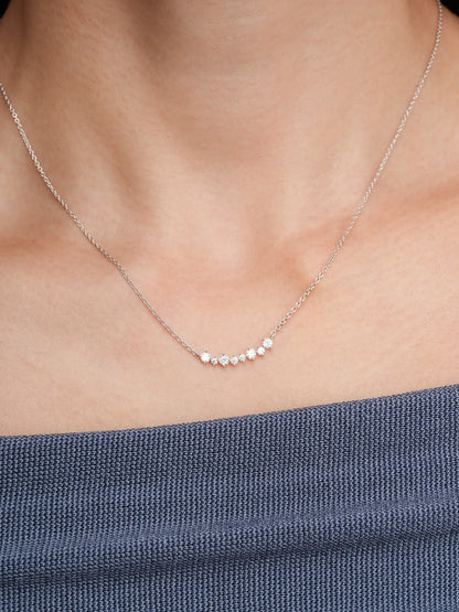 Wishing Arc Moissanite Necklace S925 Silver Rhodium (11) – Mondays Made Flower & Birthstone Jewelry Singapore