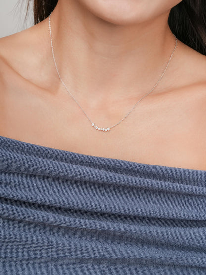 Wishing Arc Moissanite Necklace S925 Silver Rhodium (12) – Mondays Made Flower & Birthstone Jewelry Singapore