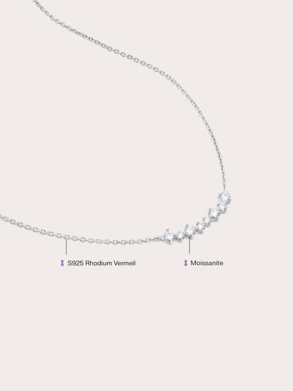 Wishing Arc Moissanite Necklace S925 Silver Rhodium (7) – Mondays Made Flower & Birthstone Jewelry Singapore