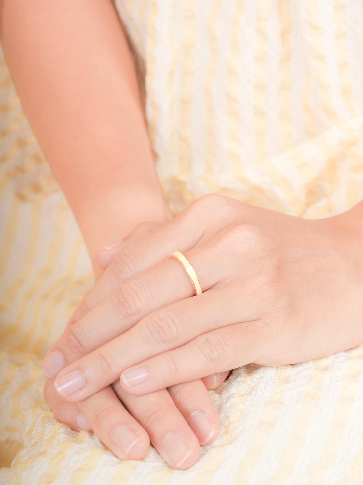 Yellow Enamel Moissanite Band - Reversible