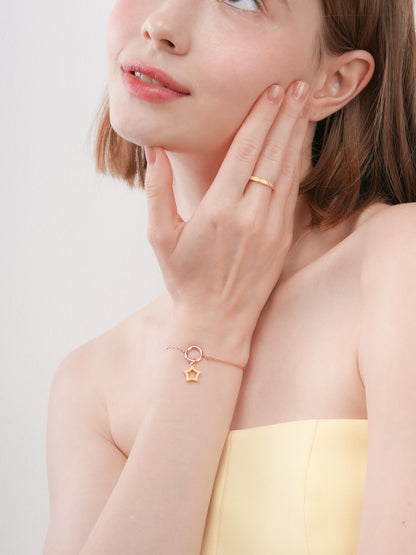 Yellow Star Charm Reversible Enamel Moissanite 18K Rose Gold (1) – Mondays Made Flower & Birthstone Jewelry Singapore