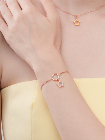 Yellow Star Charm Reversible Enamel Moissanite 18K Rose Gold (2) – Mondays Made Flower & Birthstone Jewelry Singapore