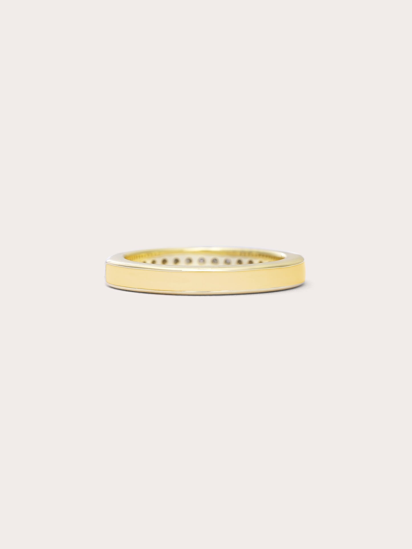 Yellow Enamel Moissanite Band - Reversible