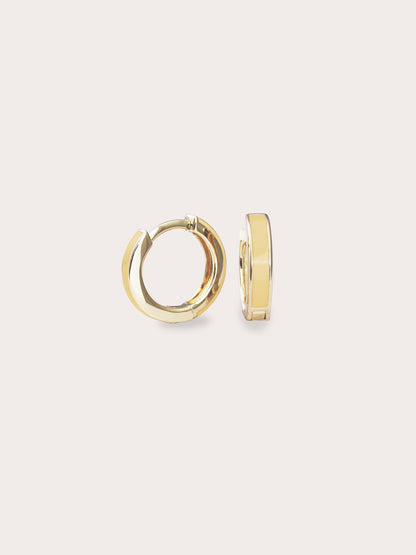 Yellow Enamel Moissanite Huggie Earrings Reversible (5) – Mondays Made Flower & Birthstone Jewelry Singapore