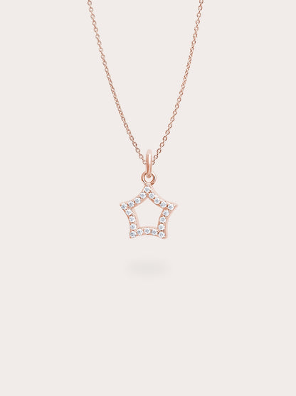 Yellow Star Necklace Reversible Enamel Moissanite 18K Rose Gold (4) – Mondays Made Flower & Birthstone Jewelry Singapore