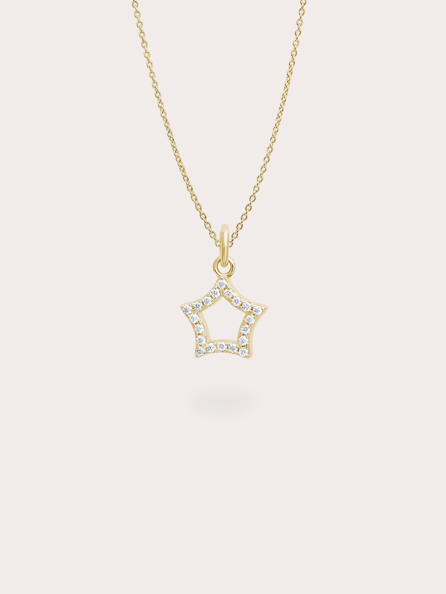 Yellow Star Necklace - Reversible Enamel Moissanite