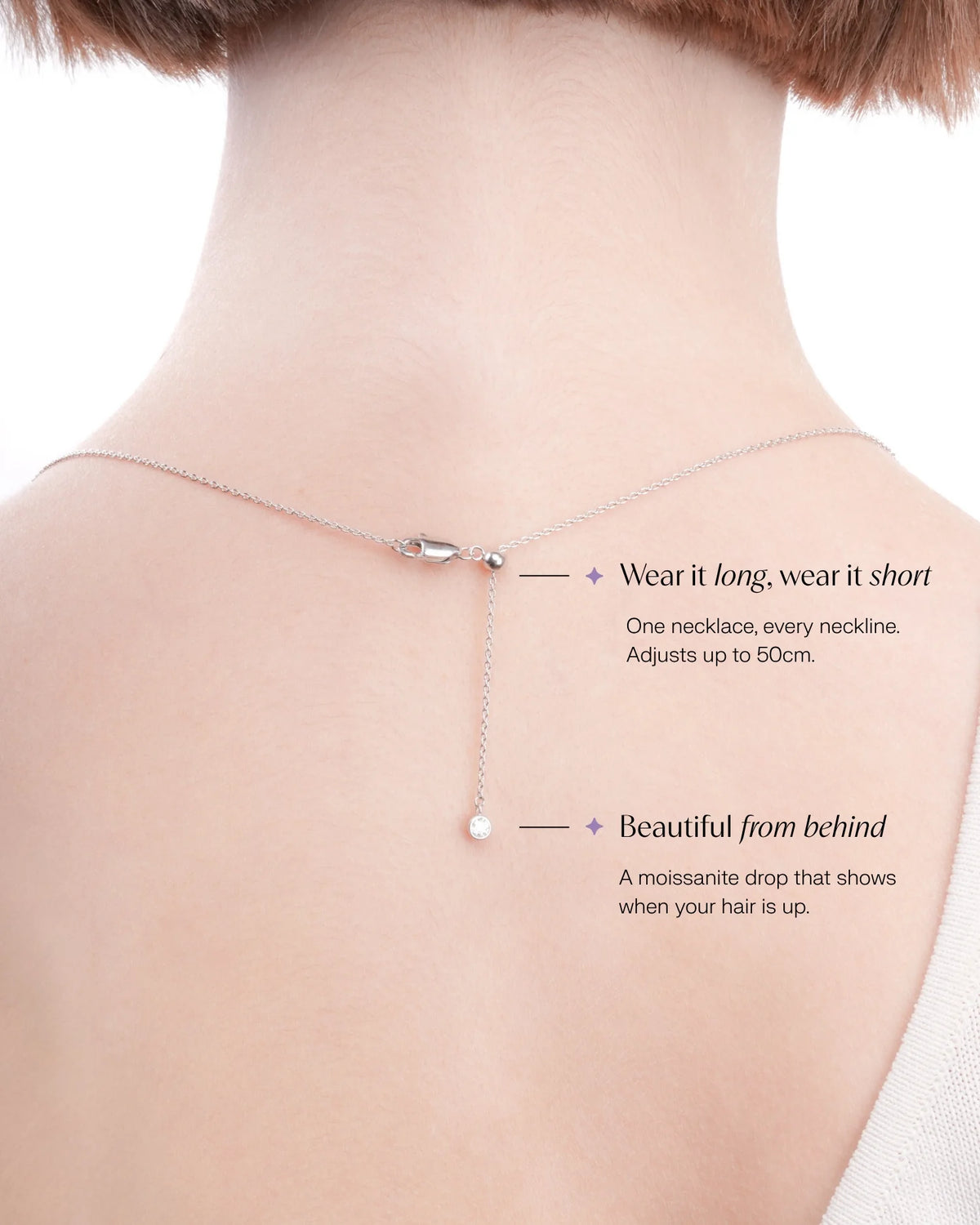 Snowfall White Moissanite Cluster Necklace