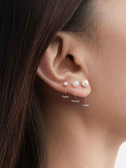 Akoya Pearl Large Stud Earrings (10) – Mondays Made Flower & Birthstone Jewelry Singapore