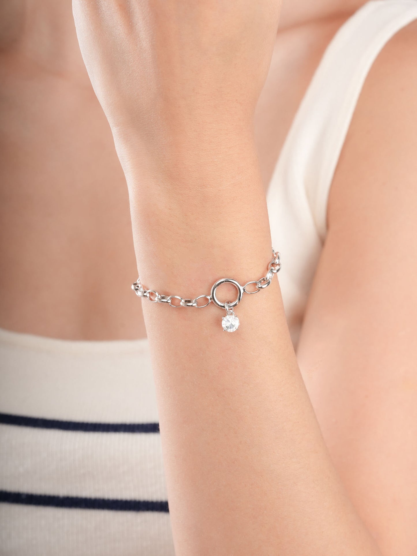 April Birthstone Charm - White Topaz