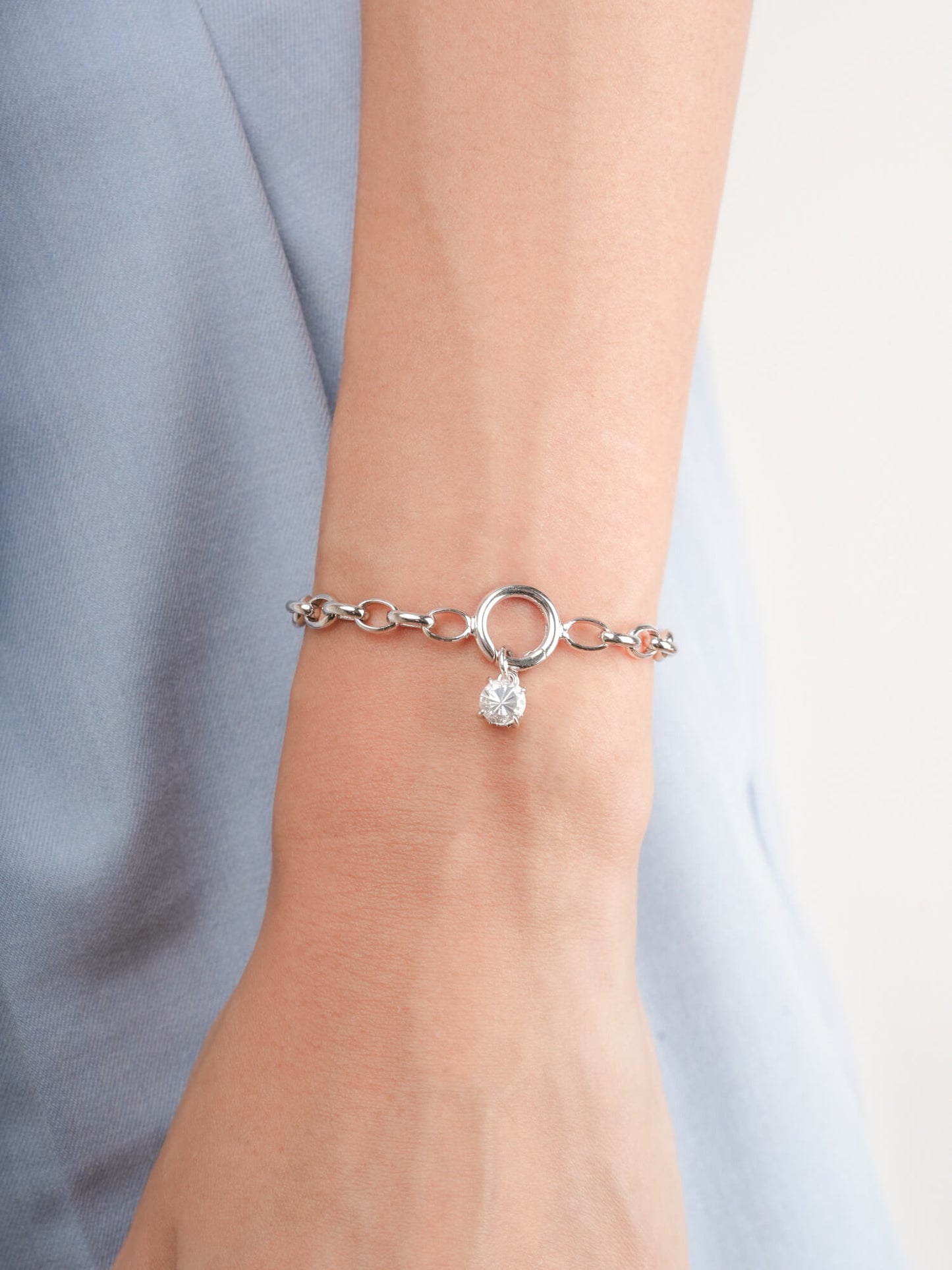 April Birthstone Charm - White Topaz