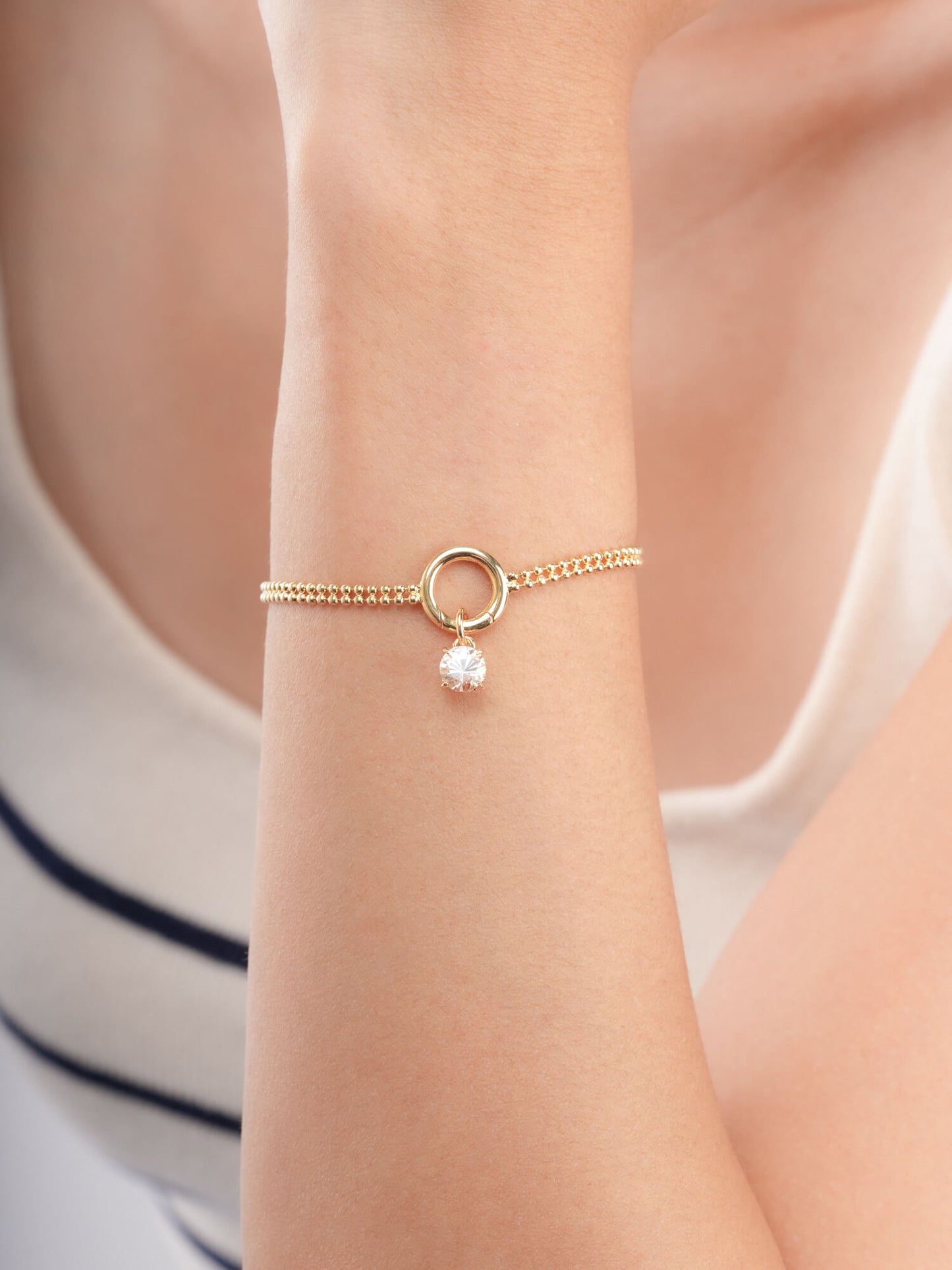April Birthstone Charm - White Topaz