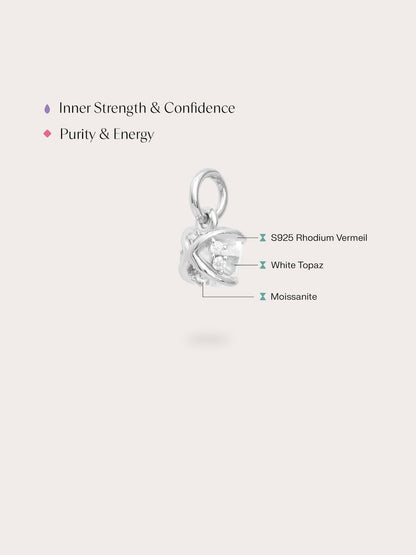 April Birthstone Charm White Topaz S925 Silver Rhodium (4) – Mondays Made Flower & Birthstone Jewelry Singapore