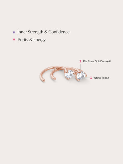 April Birthstone Hoops White Topaz 18K Rose Gold (2) – Mondays Made Flower & Birthstone Jewelry Singapore
