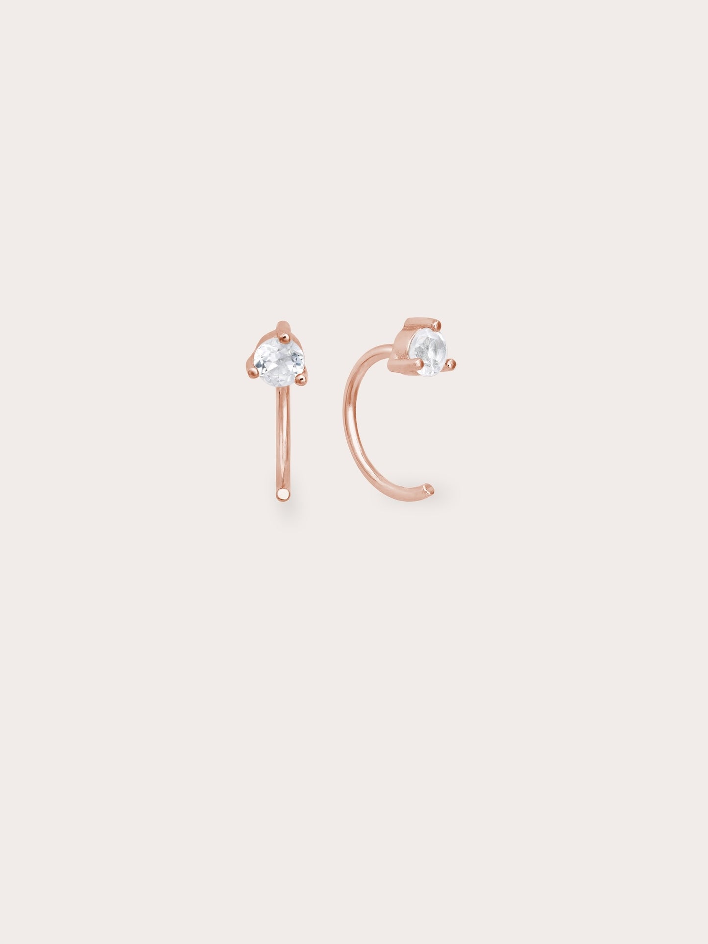 April Birthstone Mini Hoop Earrings - White Topaz