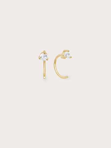 April Birthstone Hoops White Topaz 18K Gold (1) – Mondays Made Flower & Birthstone Jewelry Singapore