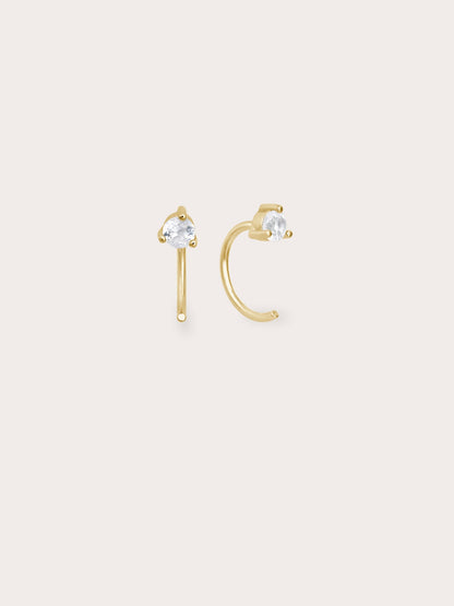 April Birthstone Hoops White Topaz 18K Gold (1) – Mondays Made Flower & Birthstone Jewelry Singapore