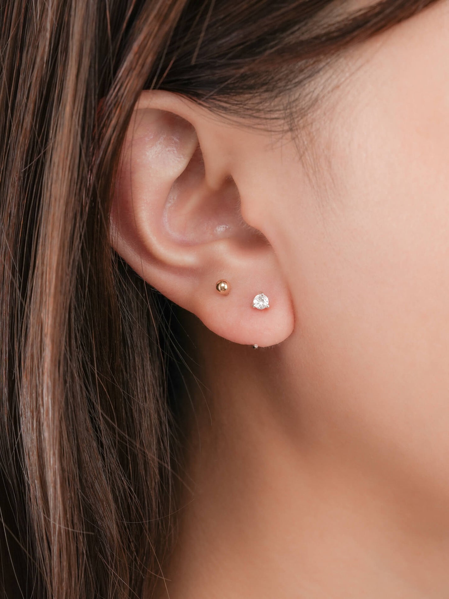 April Birthstone Mini Hoop Earrings - White Topaz