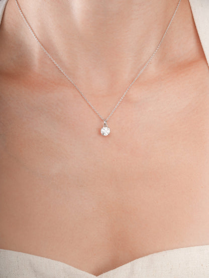 April Birthstone Necklace White Topaz S925 Silver Rhodium (2) – Mondays Made Flower & Birthstone Jewelry Singapore