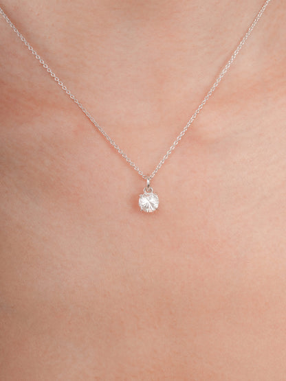 April Birthstone Necklace White Topaz S925 Silver Rhodium (3) – Mondays Made Flower & Birthstone Jewelry Singapore