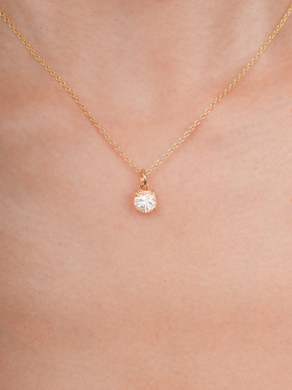 April Birthstone Necklace White Topaz 18K Gold (2) – Mondays Made Flower & Birthstone Jewelry Singapore