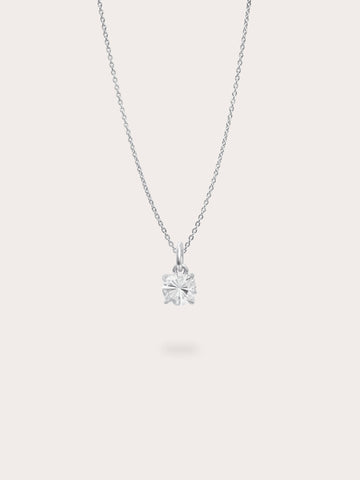 April Birthstone Necklace White Topaz S925 Silver Rhodium (1) – Mondays Made Flower & Birthstone Jewelry Singapore