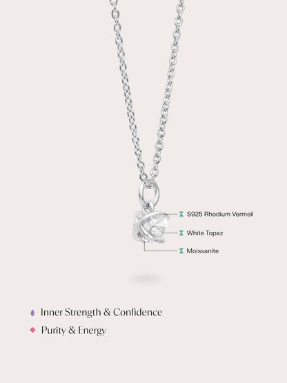 April Birthstone Necklace White Topaz S925 Silver Rhodium (4) – Mondays Made Flower & Birthstone Jewelry Singapore