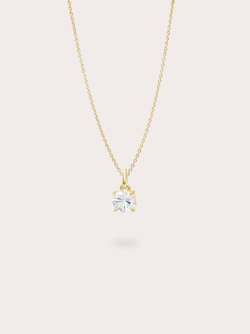 April Birthstone Necklace White Topaz 18K Gold (1) – Mondays Made Flower & Birthstone Jewelry Singapore
