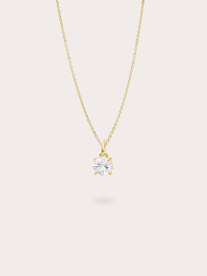 April Birthstone Necklace White Topaz 18K Gold (1) – Mondays Made Flower & Birthstone Jewelry Singapore