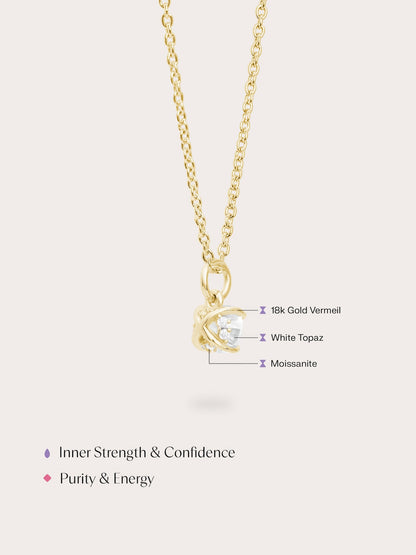 April Birthstone Necklace White Topaz 18K Gold (4) – Mondays Made Flower & Birthstone Jewelry Singapore