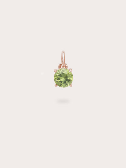 August Birthstone Charm Peridot 18K Rose Gold (1) – Mondays Made Flower & Birthstone Jewelry Singapore