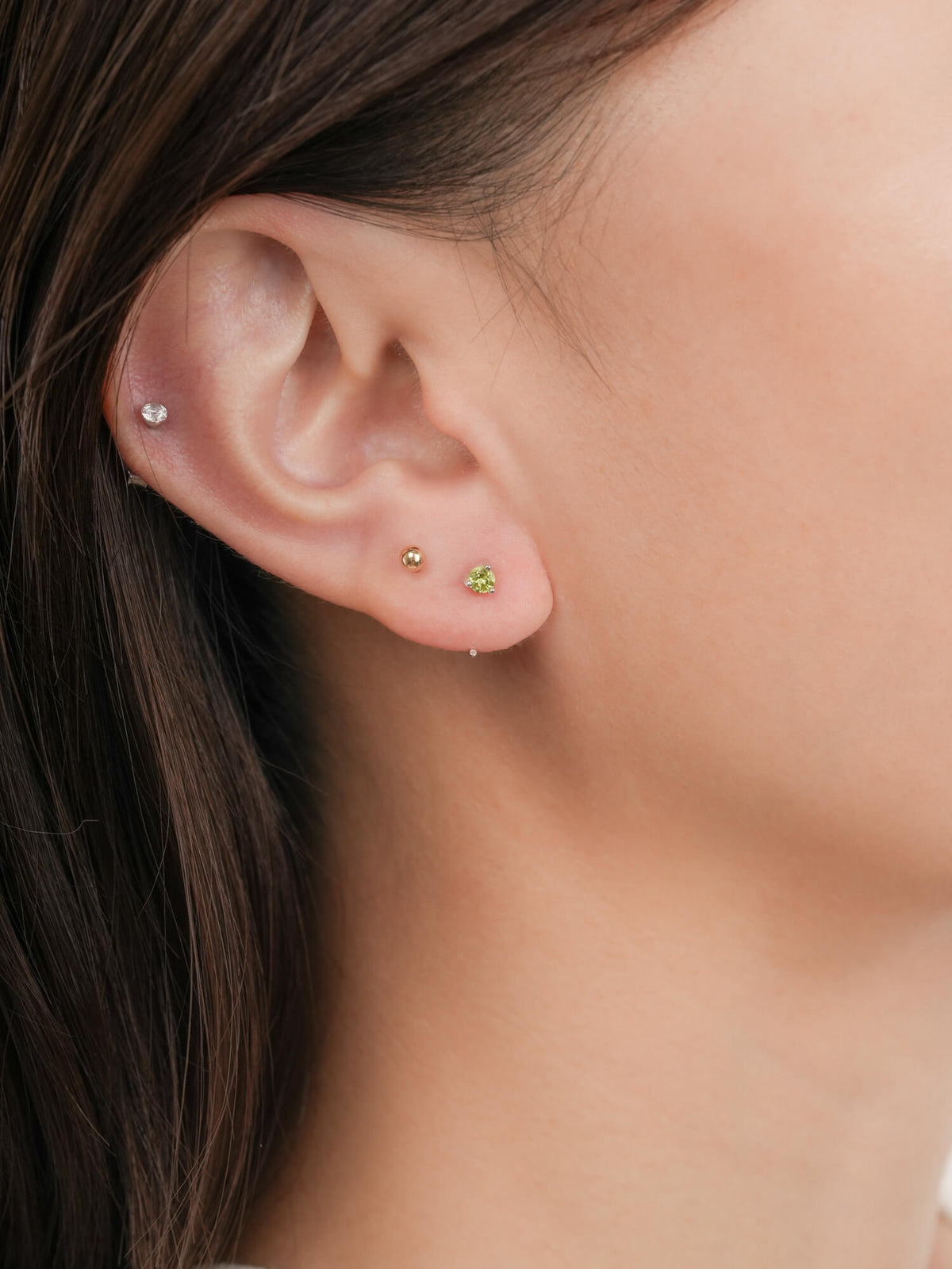 August Birthstone Mini Hoop Earrings Peridot S925 Silver Rhodium (1) – Mondays Made Flower & Birthstone Jewelry Singapore